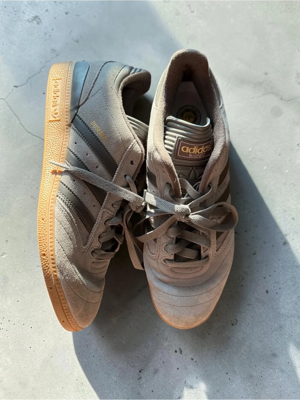 Adidas Busenitz Men's Suede Sneakers in Gray with Gum Sole